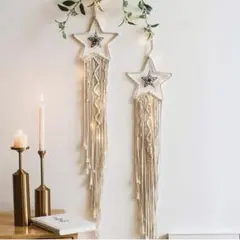 タペストリー 星型 クリスマス飾り ライト付き