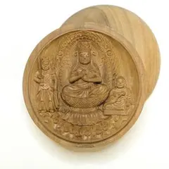 フォロー割・新品】 香合仏 虚空蔵菩薩 白檀 仏龕 懐中仏 仏像 匿名