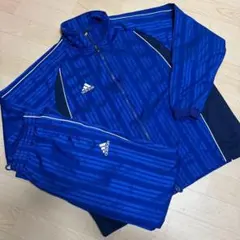 adidas アディダス 青 ストライプ ジャージ　上下　セットアップ