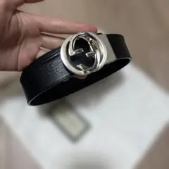 W65〜73㎝✨GUCCI インターロッキングGベルト レディース レザー 黒
