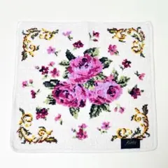 新品未使用ꫂ ၴႅၴ‪ フィオリーネ florire バラ柄 ハンカチ シェニール織り