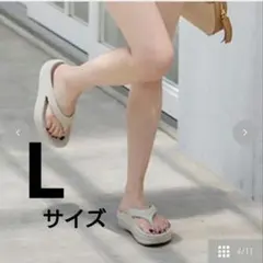 しまむらmysa closet 田中里奈 サンダル　Lサイズ　淡白のサムネイル