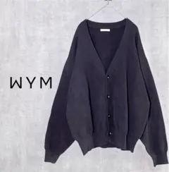 ウィムリドム　WIDE AZE CARDIGAN　ハイゲージ　チャコールグレー