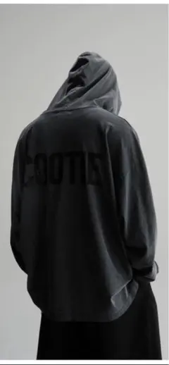 COOTIEピグメントダイオーバーサイズフードロングスリーブTEEシャツ