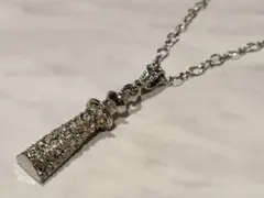 セミロング　ネックレス　ラインストーン　アクセサリー　ジュエリー　レディース