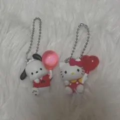 カラーコレクションチャーム　レッド　ポチャッコ　キティセット
