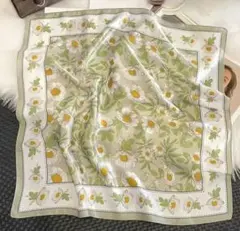 花柄 シルク風 スカーフ バンダナ