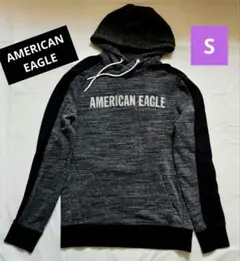 AMERICAN EAGLE フード付きパーカー グレー/ブラック　Sサイズ