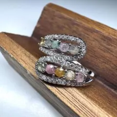 超お得❗️カラフル　トルマリン　宝石類　天然石リング　パワーストーン