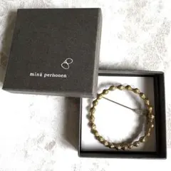 新品☆mina perhonen☆ミナペルホネン　ブローチ　タンバリン　真鍮　箱
