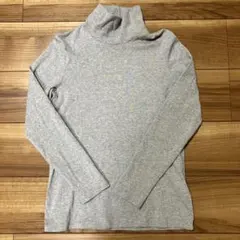 UNIQLO ストレッチコットンタートルネックTシャツ グレー 長袖 M