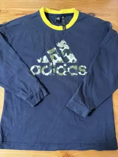 adidas 長袖カットソー 迷彩柄 ネイビー　　150cm