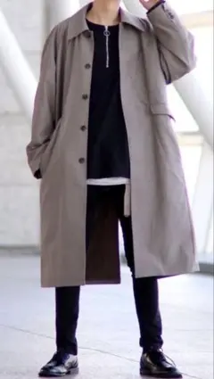 Casper John キャスパージョン　ラグランオーバーコート　M　黒のサムネイル