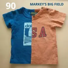 MARKEY’S半袖Tシャツ90サイズ肩ボタン付 タグ記名塗りつぶし済