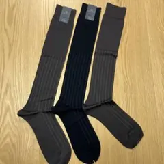 タビオ メンズ ストライプデザイン ハイソックス 3足