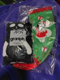 AEON ブラックパンダブランケット＆ブラックパンダ Xmasバッグ