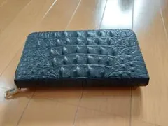 新品 クロコダイル型押し ラウンドファスナー長財布 ブラック 黒のサムネイル