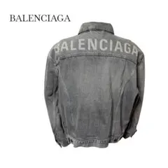 BALENCIAGA デニムジャケット バックロゴプリント ヴィンテージ加工のサムネイル