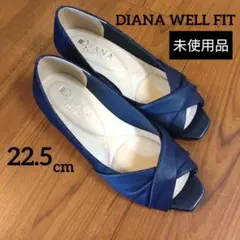 【新品未使用】ダイアナ　オープントゥ　ウェッジヒール　ローヒール　パンプス