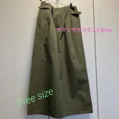 カーキ ロングスカート サイドベルト サマンサモスモスBlue 未使用品のサムネイル