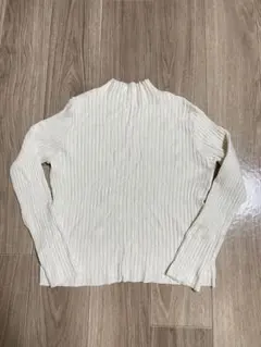 ホワイトリブ編み長袖セーターFREE SIZE