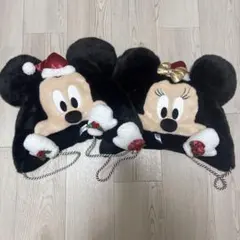 美品 ミッキー・ミニー クリスマス帽子 2点セット ファンキャップ ミキミニ