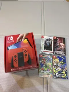 Nintendo Switch 有機ELモデル マリオレッドゲーム4本付き