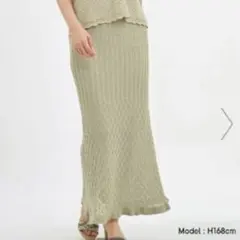 【美品】GU 透かし編みニットスカート