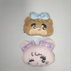 mikko illustrations ぬいぐるみヘアクリップ ２個