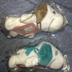 【セット】スヌーピー　寝そべりバラエティマスコット4　カフェ　ティールグリーン