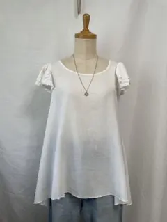 Real フリル袖 ホワイト Aライン トップス