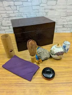 茶道具セット 茶碗 茶筅 茶入れ 茶箱