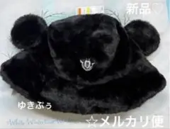 ☆ディズニー フェイクファー ブラック バケットハット ミッキー 耳付き♡