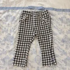 110 シューラルー　チェックの長ズボン　裾リボン付き　女の子