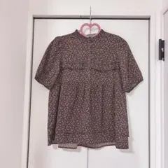 tytyclappy 花柄　ブラウス　ブラウン　しまむら　秋色　初秋　秋コーデ