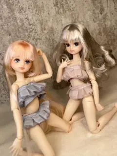 39.ぷちリカちゃん みつごの赤ちゃん 着せ替え服 トップス＆サロペット