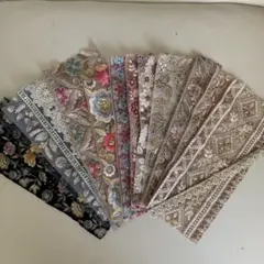 GW価格❗️インド刺繍リボン　ハギレ　15cm以上×15本　幅広多め　ブレード入