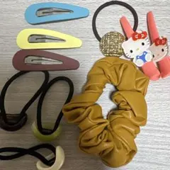 ヘアアクセサリーセット　キティー　ヘアゴム　シュシュ　ヘアピン　ヘアクリップ