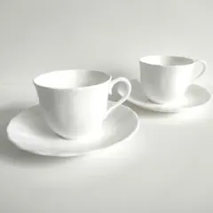 【新品未使用】ノリタケ クリスティーナホワイト カップ＆ソーサー 2客