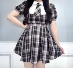 evelyn ネクタイ付きタックプリーツOP ピンク