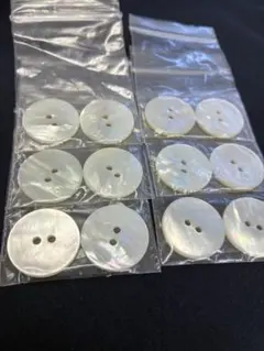 貝殻製ホワイトボタン 12個セット 22㎜