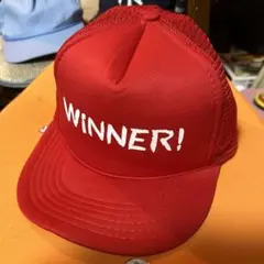 80s 90s 赤 WINNER! トラッカーキャップ メッシュ素材