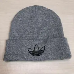 【美品】adidasアディダス ニットキャップ 灰 57〜60cm