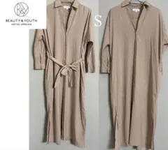 BEAUTY&YOUTH ベージュ シャツワンピース Sサイズ