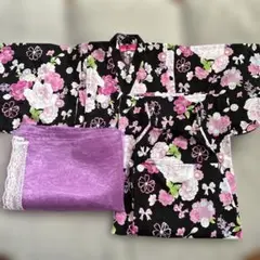 浴衣　110 花柄浴衣セット 小学生　年長　セパレート