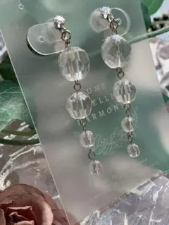 クリスタルビーズ ロングイヤリング