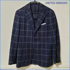 良品】UNITED ARROWSウール起毛ウィンドウペン格子テーラードジャケット