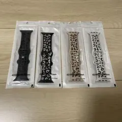 ヒョウ柄Apple Watchシリコンバンド4色セット