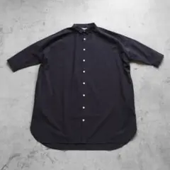 HUIS.004 やわらかコットンロングシャツ（ダークグレー）【ユニセックス】