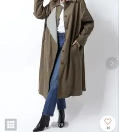 Mila Owen 配色デザイントレンチコート カーキのサムネイル